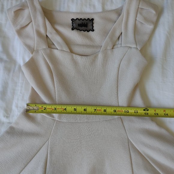 SNIDEL Size F Women's Sleeveless Lined Mini Dress Kawaii Cute Solid Ivory - Picture 3 of 6